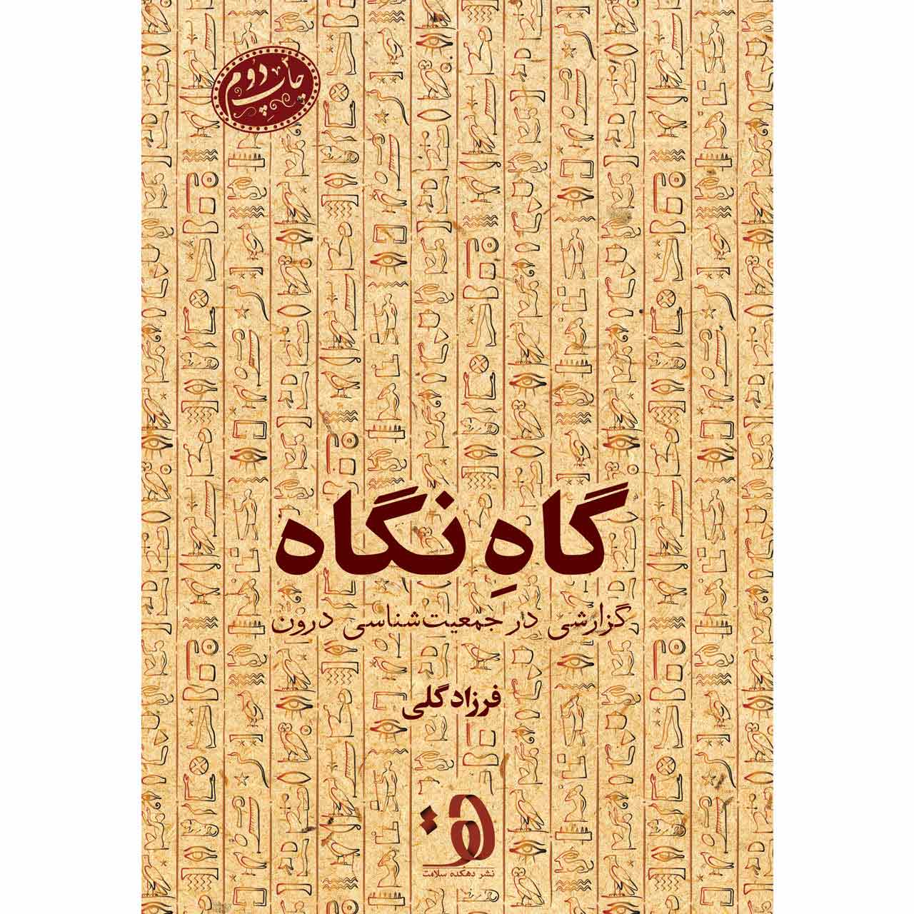 GaheNegah طرح جلد کتاب «گاه نگاه ـ گزارشی در جمعیت شناسی درون»، نوشته فرزاد گلی، نشر دهکده سلامت